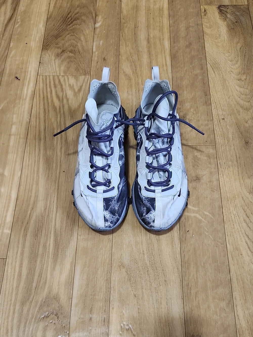 Nike Men's White and Black Marble-Pattern Sneakers
